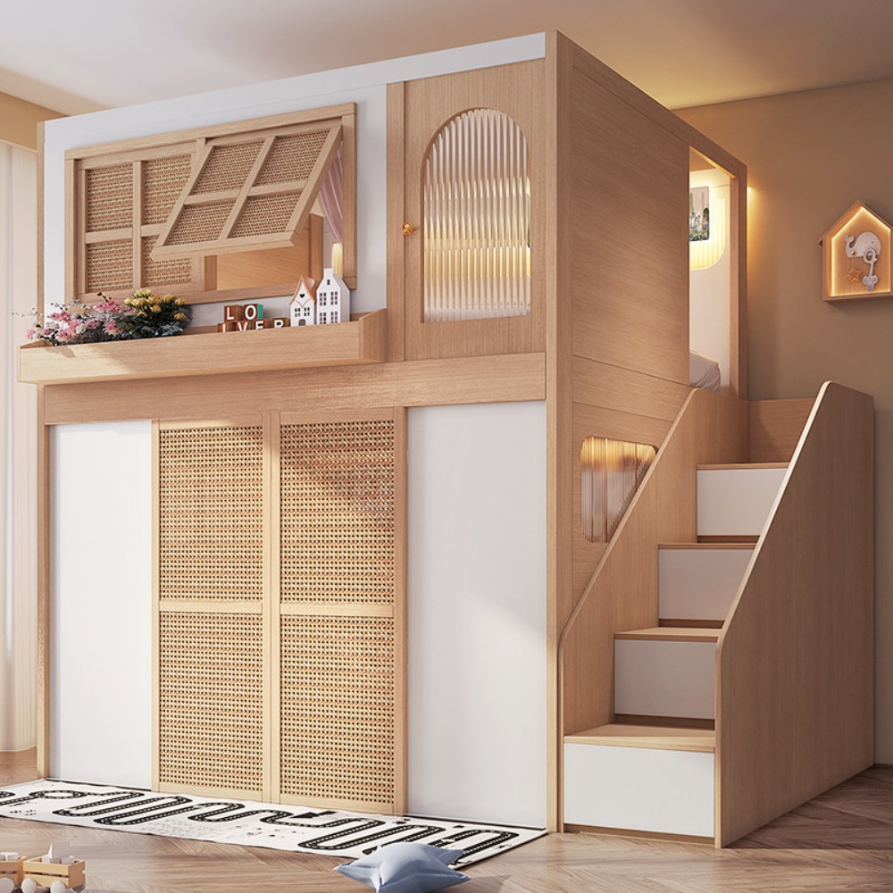 Bunk Bed With Stairs And Slide - 형제 자매를 위한 개별 프라이버시 공간이