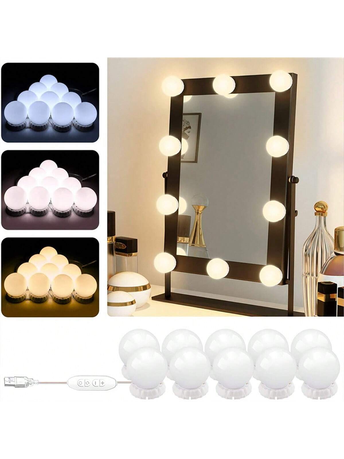 Dressing Table Vanity With Lighted Mirror - 새로운 분리형 전구, 전문가용 메이크업 거울