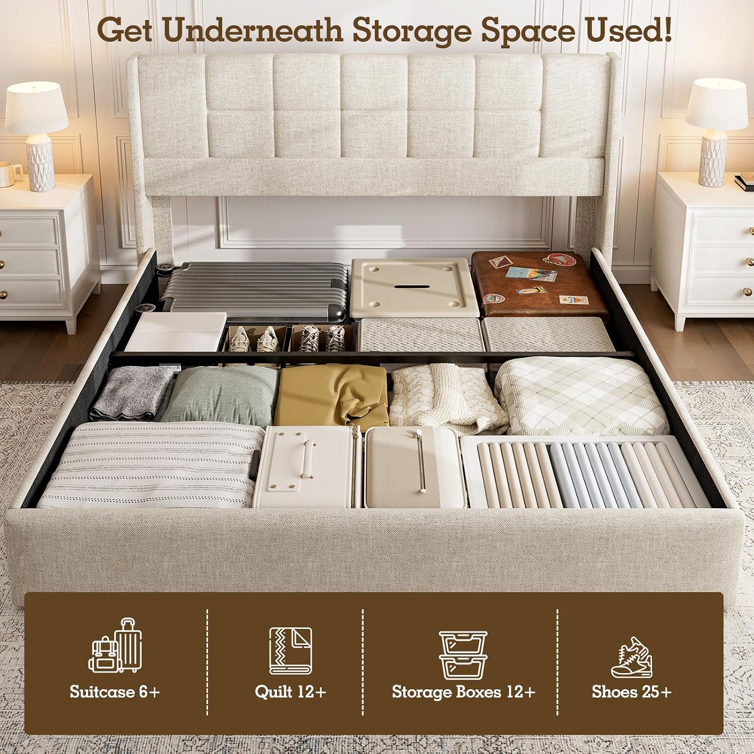 킹사이즈 침대 프레임, 유압식 가스 리프트업 수납공간, - Gas Lift Storage Bed Hydraulic 리뷰 및 가격