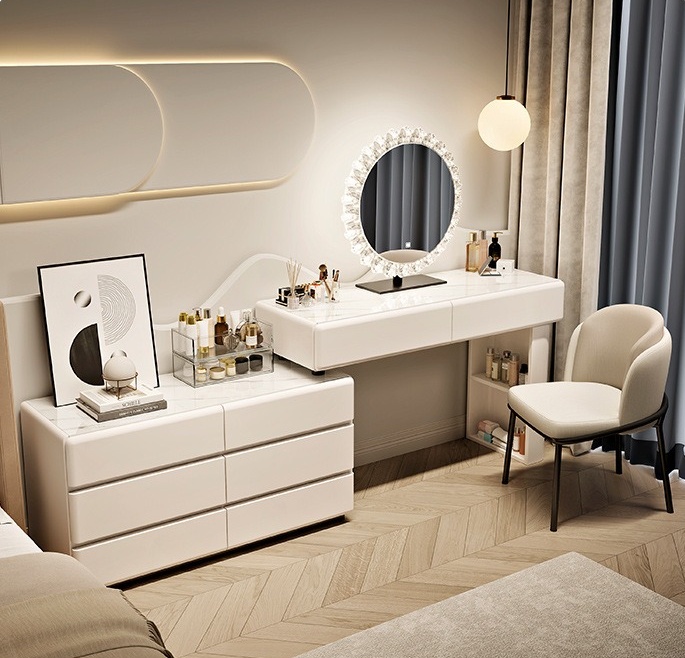 #   화이트 우드 모던 유럽풍 조명 거울 화장대 메이 - Dressing Table Vanity With Lighted Mirror 리뷰 및 가격