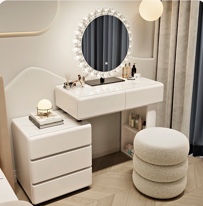 #   화이트 우드 모던 유럽풍 조명 거울 화장대 메이 - Dressing Table Vanity With Lighted Mirror 리뷰 및 가격