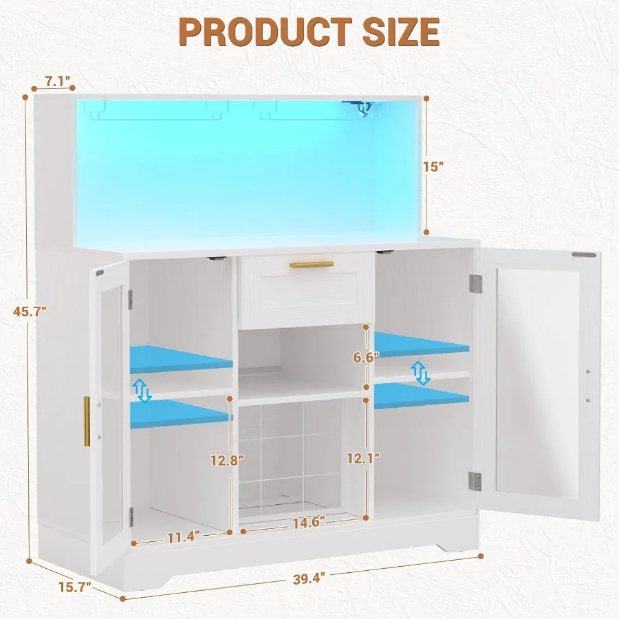 RGB LED 조명과 수납 공간이 있는 홈 바용 커피  - Storage 리뷰 및 가격