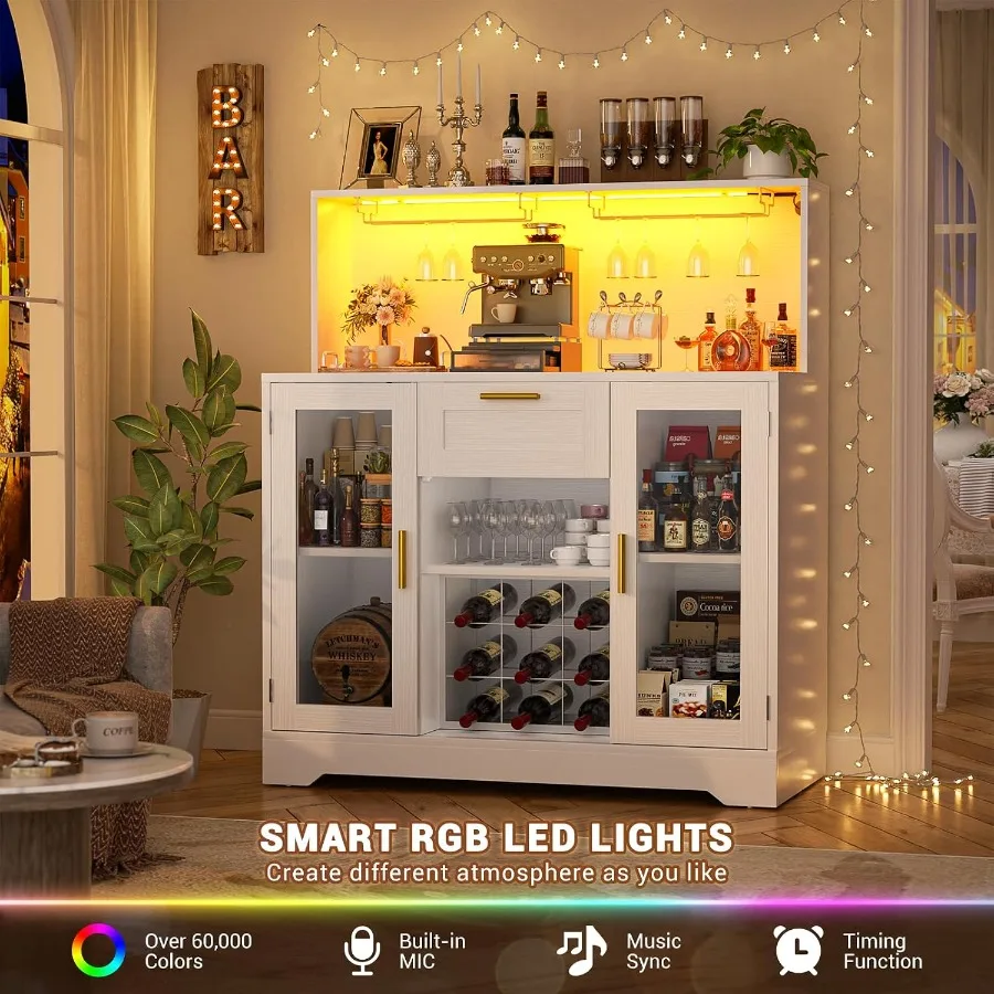 RGB LED 조명과 수납 공간이 있는 홈 바용 커피  - Storage 리뷰 및 가격