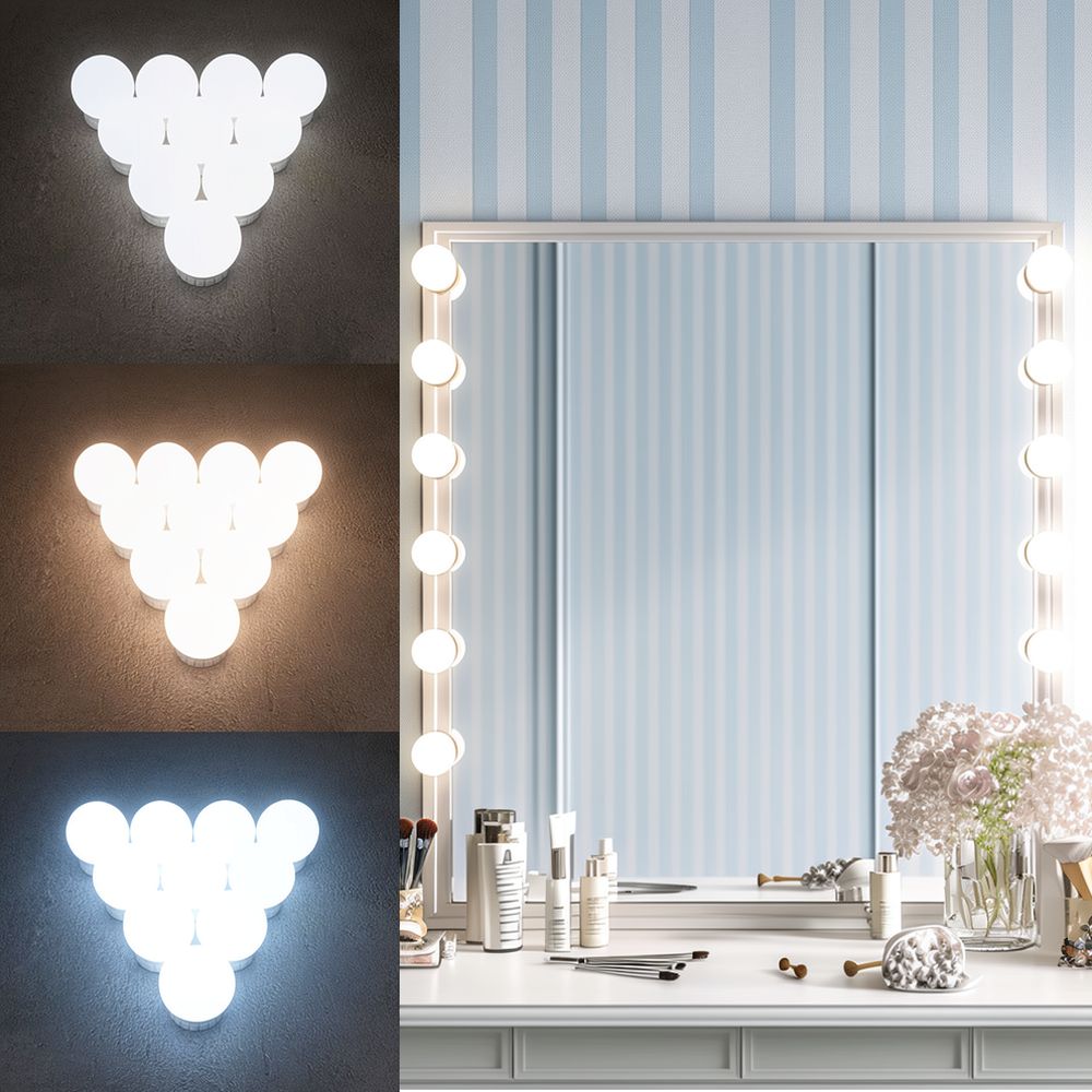 화장대용 LED 홀리우드 스타일 조명, USB 전원,  - Dressing Table Vanity With Lighted Mirror 리뷰 및 가격